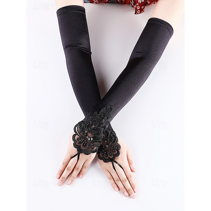 Vintage Flapper Costume Accessory Set – 1920s Gatsby Headband, Long Gloves, Earrings, Pearl Necklace, and Cigarette Holder for Themed Parties & Cosplay3