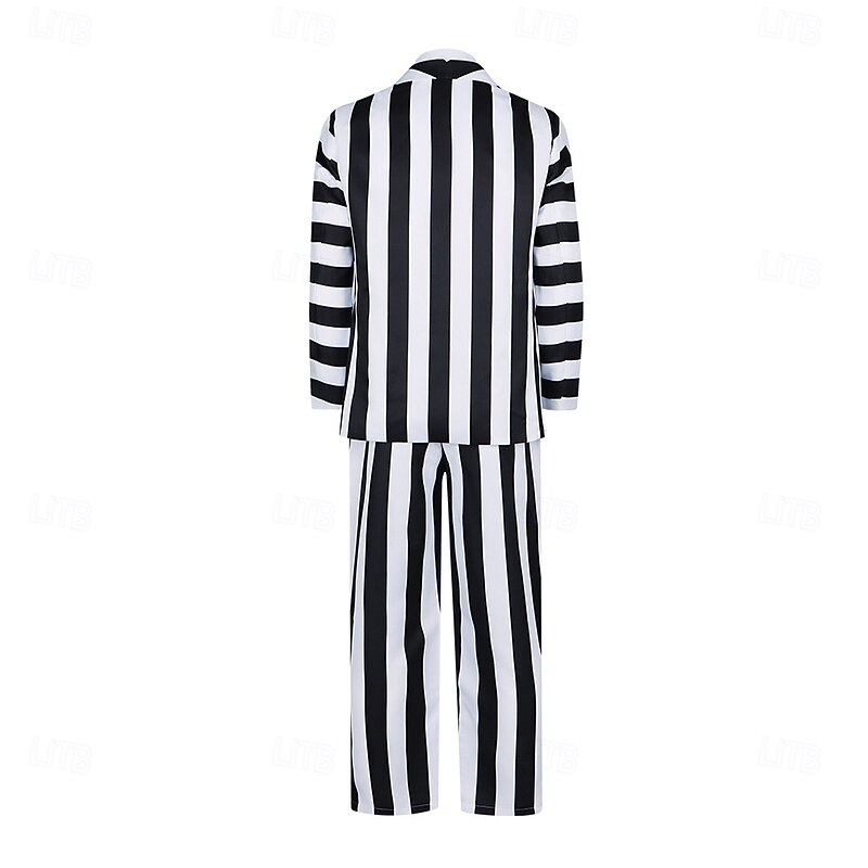 Beetlejuice 2023 Horror Movie Beetlejuice Outfits Suits & Blazers Men's Movie Cosplay Cosplay Carnival Performance Party3
