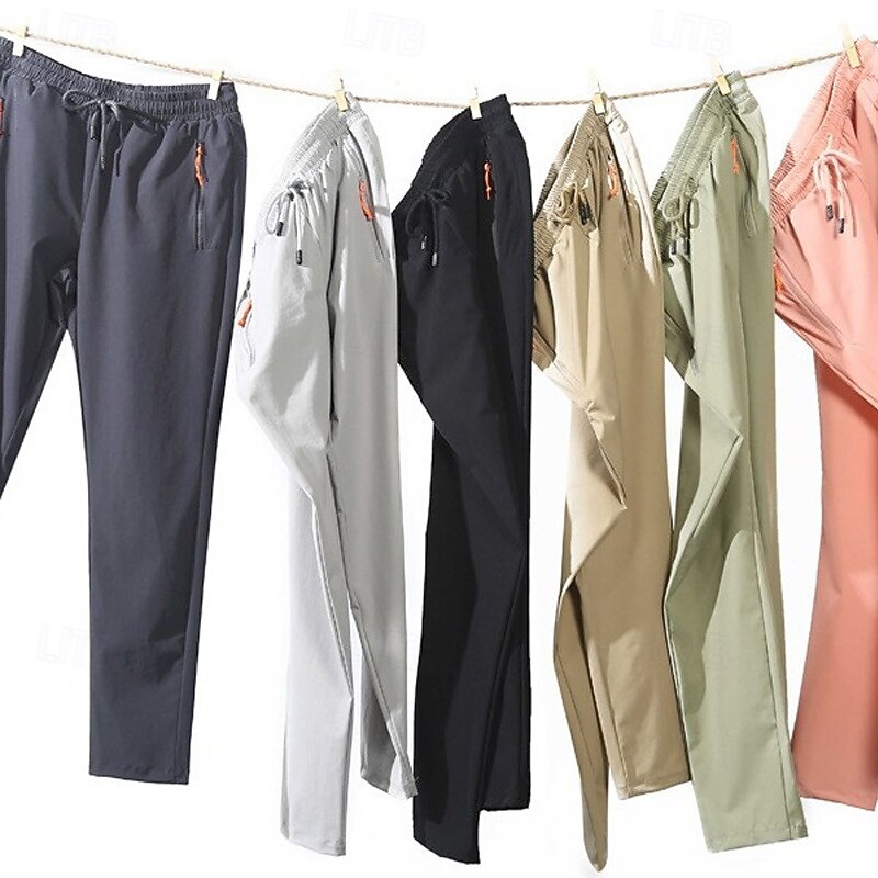 Men's Sweatpants Outdoor Pants Hiking Pants Trousers Summer Outdoor Regular Fit Quick Dry Stretchy Breathable Pants / Trousers Drawstring Elastic Waist Dark Grey Black Hunting Climbing Camping