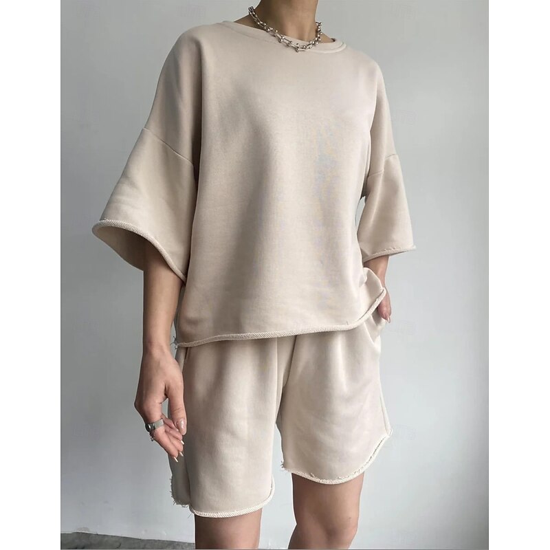 Comfry Women Shorts Sets Long Sleeve Black Spring Fall2