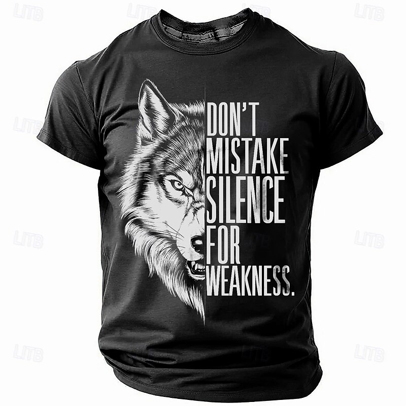 Men's Wolf T Shirt Short Sleeve T shirt 3D Print Crew Neck Shirt Retro Vintage Casual Street Style Sports Outdoor Holiday Going out Black Red Blue Spring & Summer Clothing Apparel S M L XL XXL XXXL4
