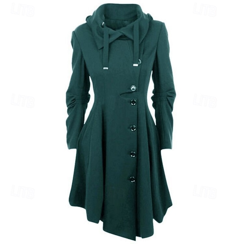 Punk & Gothic Steampunk Coat Trench Coat Hooded Plus Size Slim Fit Fancy Dress Women's Casual Daily Adults' Coat Fall & Winter2