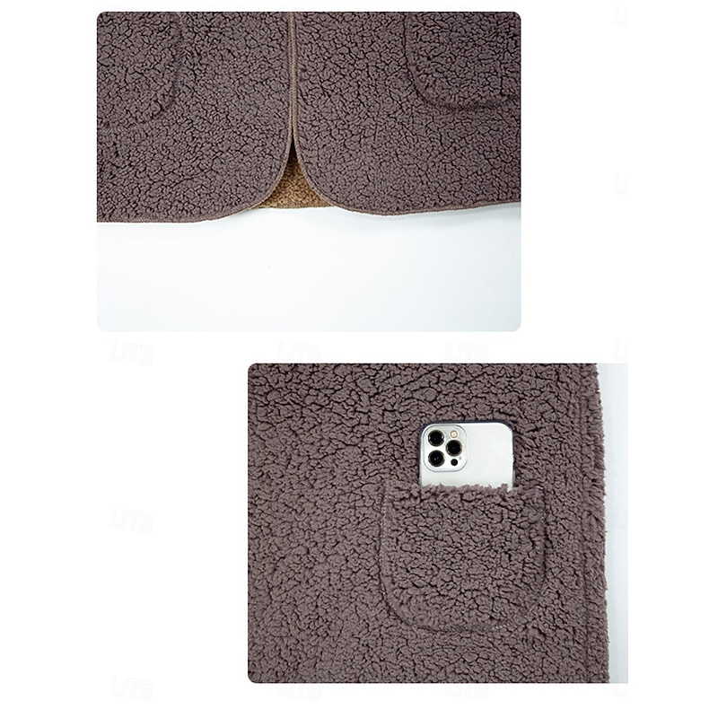 Women's Fleece Jacket Fleece Vest Teddy Coat Warm Breathable Patchwork Pocket Fleece Lined Casual Color Block Vacation Street Daily Wear Going out Open Front Regular Hoodie Regular Fit Sleeveless3