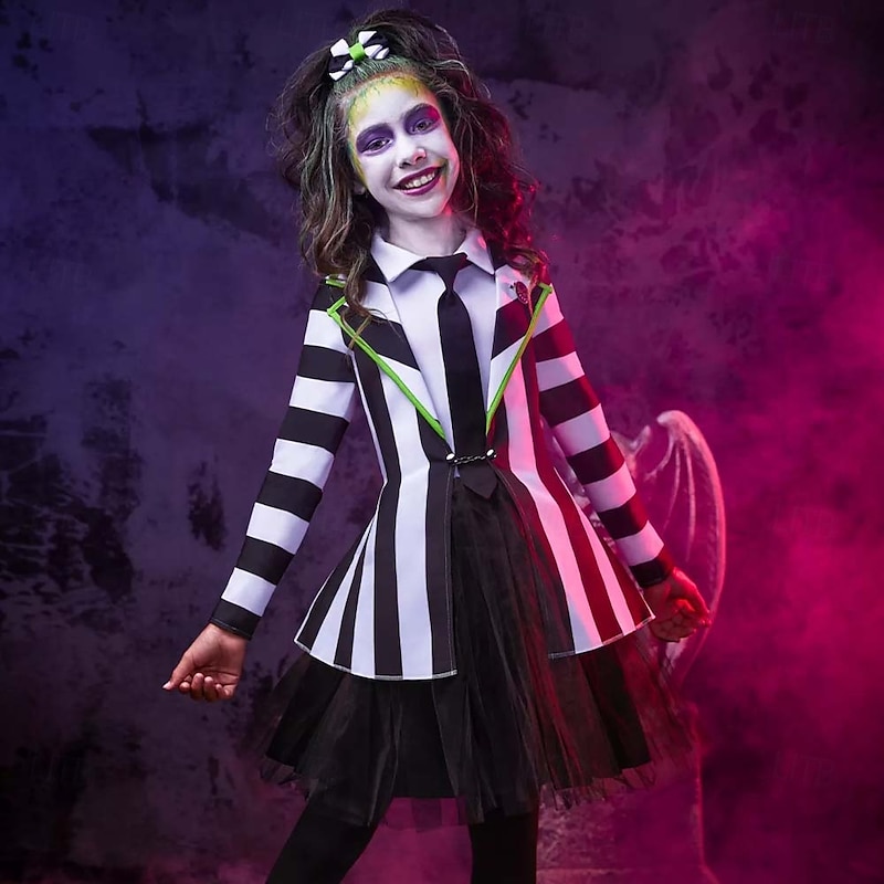 Zombie Lydia Deetz Halloween Costume Beetlejuice Horror Kid's Adults' Women's Girls' Halloween Carnival Performance Party Easy Halloween Costumes Dress Up