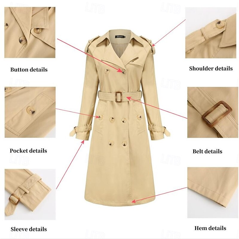 Women's Coat Street Daily Wear Vacation Fall Winter Regular Coat Regular Fit Warm Breathable Casual Jacket Long Sleeve non-printing Solid Color Adjustable Black Brown Khaki3