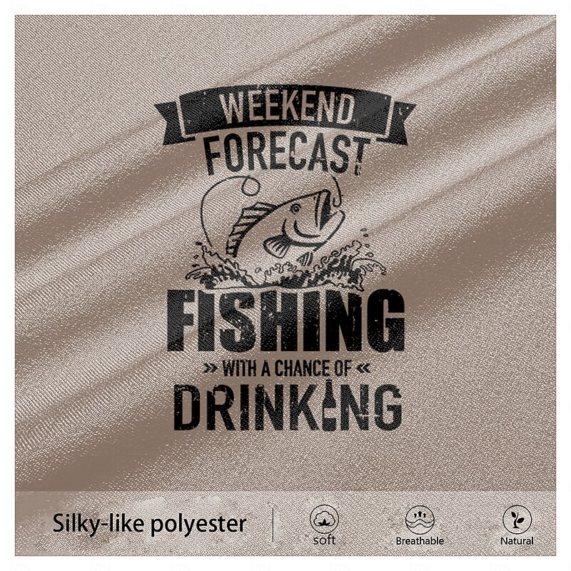 Men's Short Sleeve Graphic T-Shirt: Funny Weekend Forecast Fishing & Drinking Tee4