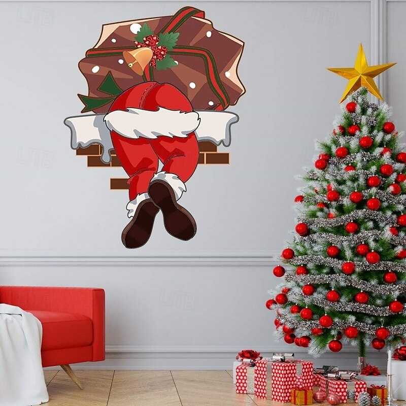 Christmas Santa Claus Wall Stickers Wall Decorations Wall Stickers For Gift Giving Over Walls2