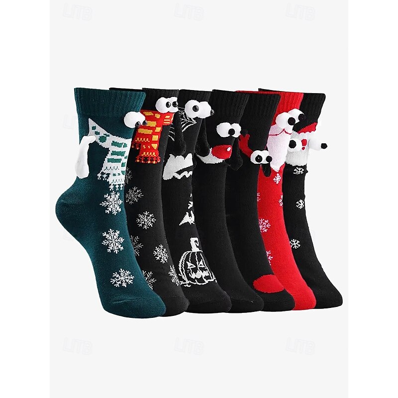 Holiday-Themed 3D Novelty Socks for Women – Fun Christmas and Halloween Designs with Festive Embellishments, Perfect for Gifting and Seasonal Wear