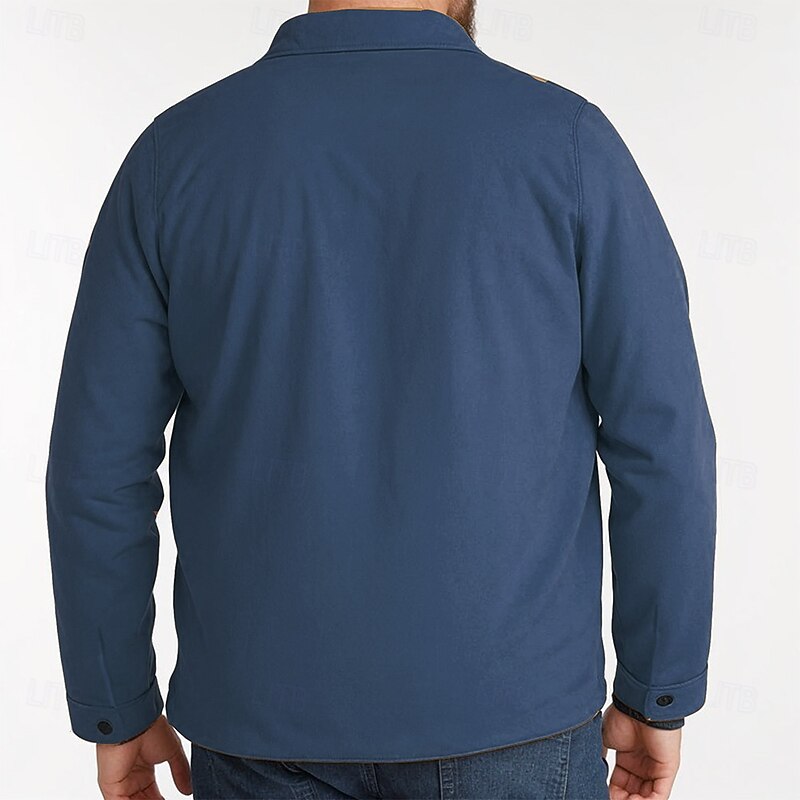 Men's Deer Shirt Jacket Overshirt Long Sleeve Vintage Casual Daily Wear Going out Fall & Winter Turndown Buttons 3D Print 2 Pockets 1pc Blue Brown Khaki2