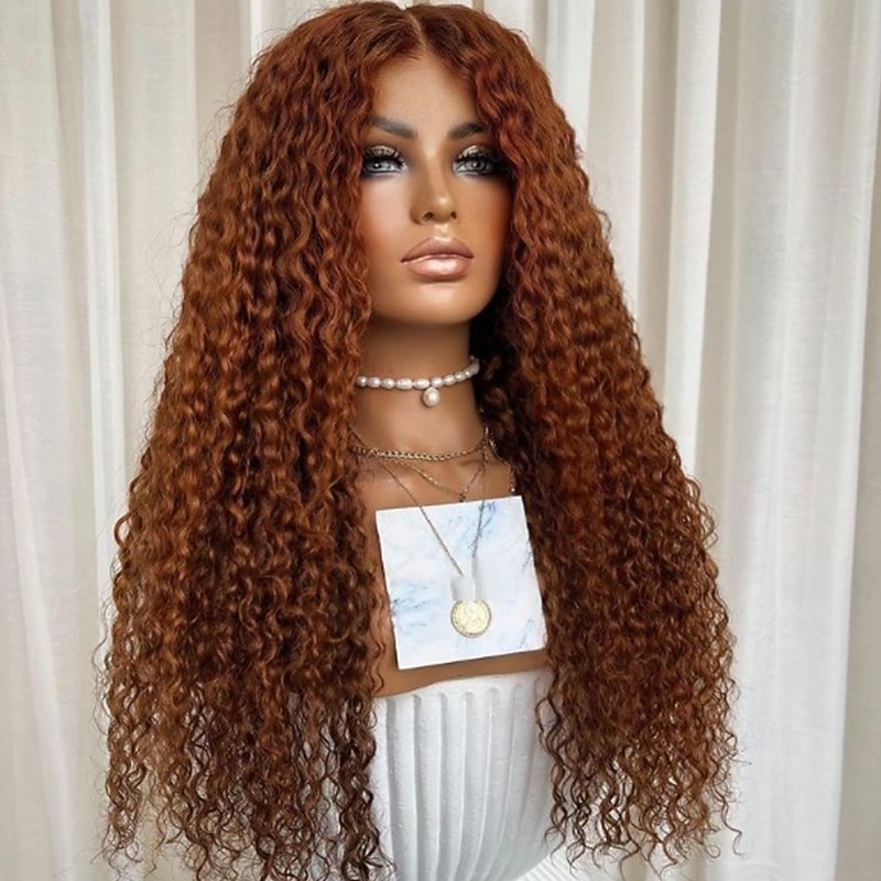 Unprocessed Virgin Hair 13x4 Lace Front Wig Free Part Brazilian Hair Curly Brown Wig 130% 150% Density with Baby Hair 100% Virgin Glueless Pre-Plucked For Women Long Human Hair Lace Wig4