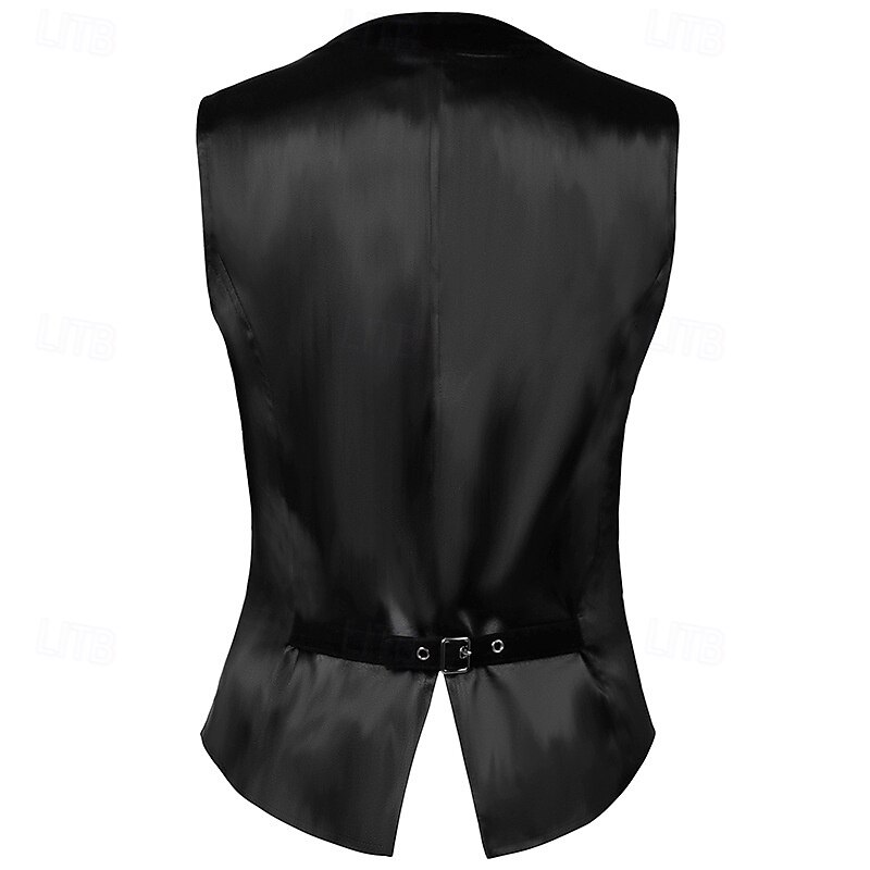 Victorian Medieval Renaissance Vest Prince Aristocrat Slim Fit Jacquard V Neck Fancy Dress Men's Viking Fantasy Royal Carnival Masquerade Performance Adults' Vest4