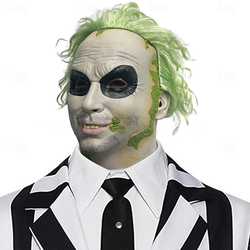 Zombie Halloween Mask Full Head Realistic Mask Beetlejuice Scary Costume Adults' Unisex Halloween Carnival Performance Party Easy Halloween Costumes Dress Up4