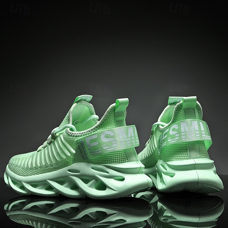 Men's Lightweight Breathable Mesh Sneakers with Air Cushion Sole in Mint Green, Stylish Athletic Running Shoes for Sports and Casual Wear3