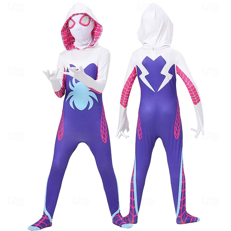 Spider Superhero Gwen Halloween Bodysuits Full Body Catsuit Sexy Costume Kid's Adults' Women's Girls' Carnival Party Easy Halloween Costumes Dress Up