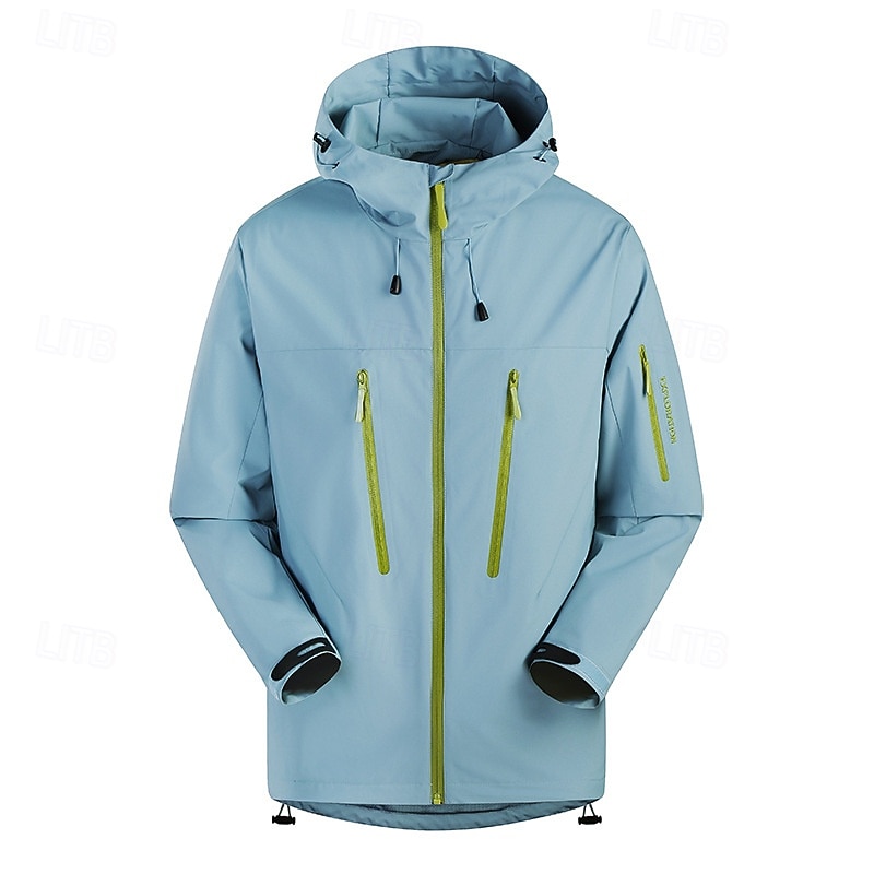 Men's Softshell Jacket Hiking Jacket Outdoor Patchwork Windproof Water Resistant Windbreaker Jacket Traveling Black Yellow Light Blue Grey3