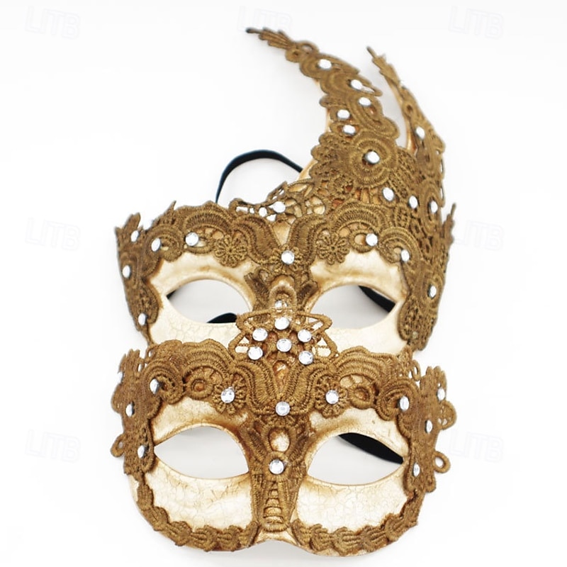Halloween Mask Venetian Mask The Phantom of the Opera Couples 2 PCS Carnival Mask Adults' Unisex Halloween Carnival Mardi Gras Party Evening Wear Masquerade Prom Easy Halloween Costumes Dress Up2