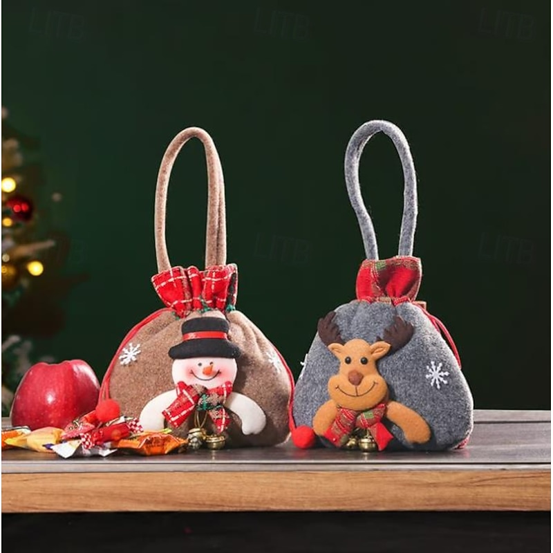 Christmas Gift Candy Bags, Fabric Bags for Candy, Apples, Party Gifts, Xmas Tree Decor, Reusable and Durable, Small Gift Bags for Christmas Eve, Apple Packaging Boxes, Candy Jars, Peace Fruit Bags3