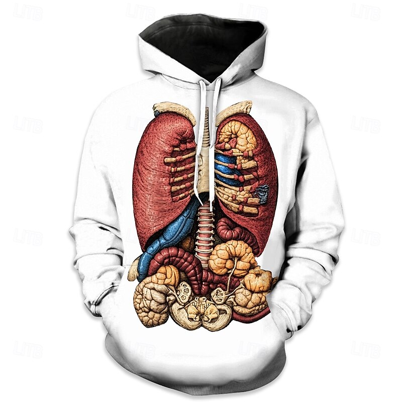 Blood Sangue Organ Hoodie Pullover Halloween 3D Graphic For Couple's Men's Women's Adults' Halloween Carnival Masquerade 3D Print Party Casual Daily4