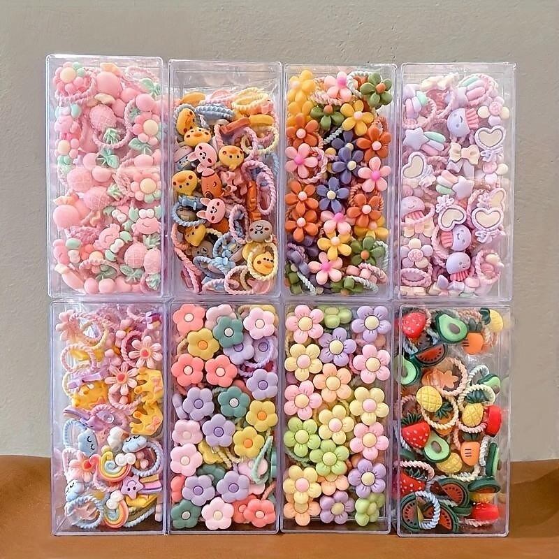 40pcs Cute Hair Tie Set - Colorful Elastic Bands for Women & Girls, Perfect for Ponytails & Braids