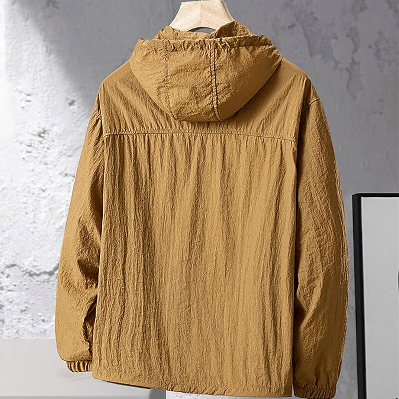 Men's Hiking Jacket Outdoor Sun Protection Breathable Lightweight Jacket Windbreaker Jacket Traveling Black Light Grey Coffee Light Blue2