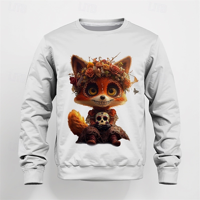 Girls' 3D Graphic Animal Cartoon Sweatshirt Long Sleeve Spring Fall Fashion Basic Kids 4-12 Years Crew Neck Outdoor Casual Daily Regular Fit2