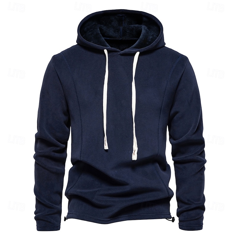 Men's Hoodie Plain Sports & Outdoor Casual Daily non-printing Active Cool Casual Spring &  Fall Autumn / Fall Clothing Apparel Hoodies Sweatshirts  Long Sleeve Navy Blue Green Khaki Dark Gray