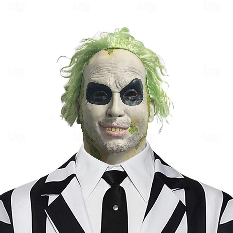 Zombie Halloween Mask Full Head Realistic Mask Beetlejuice Scary Costume Adults' Unisex Halloween Carnival Performance Party Easy Halloween Costumes Dress Up2