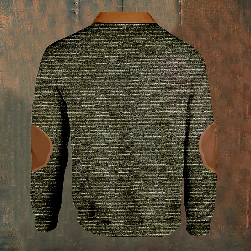 Men's Cowboy Skulls Polo Shirts Pullover Long Sleeve Polo Shirts Collar Vintage Casual Outdoor Streetwear 3D Print Buttons Fall & Winter Army Green2