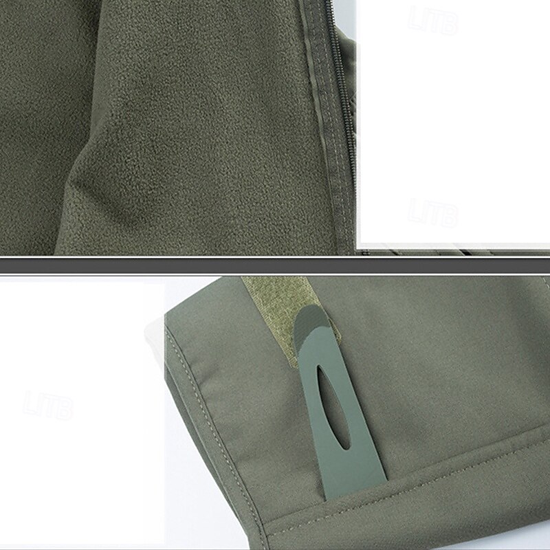 Men's Outdoor Jacket Softshell Jacket Hiking Jacket Hiking Fleece Jacket Winter Outdoor Patchwork Thermal Warm Fleece Lining Waterproof Windproof Fleece Jackets Warm Tactical Jacket Full Zip Climbing2