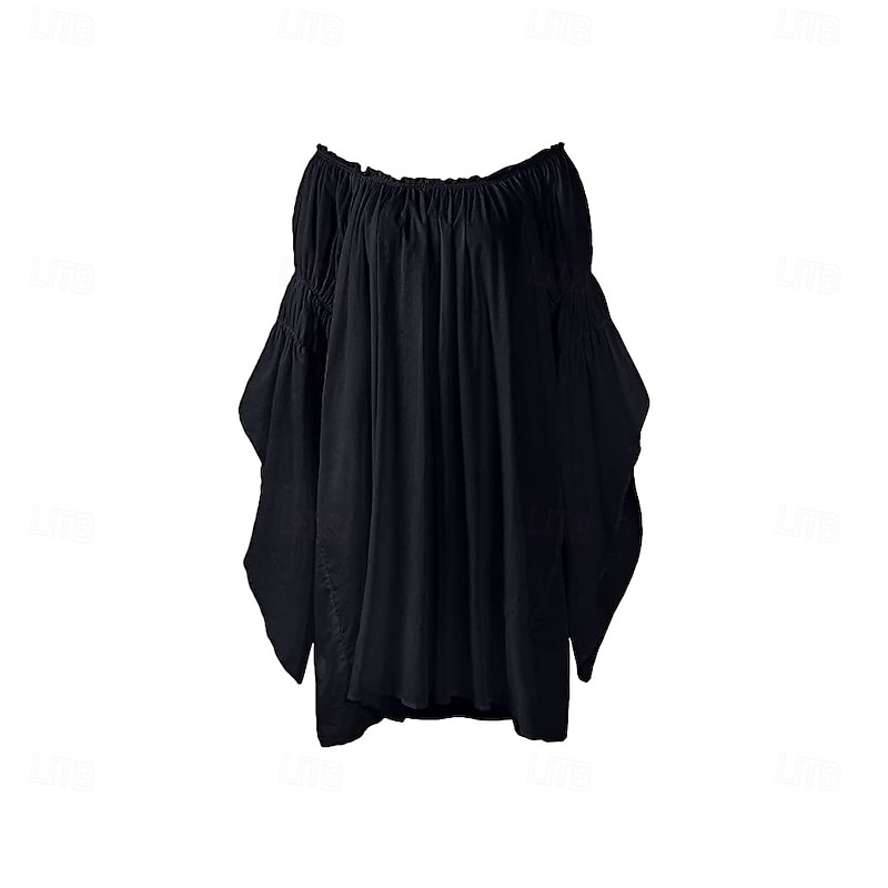 Retro Vintage Medieval Renaissance Blouse / Shirt Pirate Viking Solid Color Fancy Dress Women's Celtic Pirate Fantasy Masquerade LARP Ren Faire Adults' Blouse3