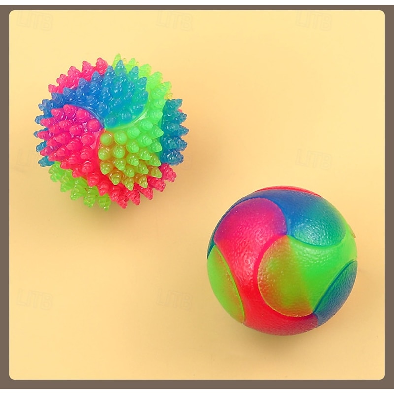 Ball Chew Toy Ball Launchers Interactive Toy Squeak Toy with LED Durable Pet Exercise Releasing Pressure Teething Toy for Dog Indoor Outdoor Pet Play2