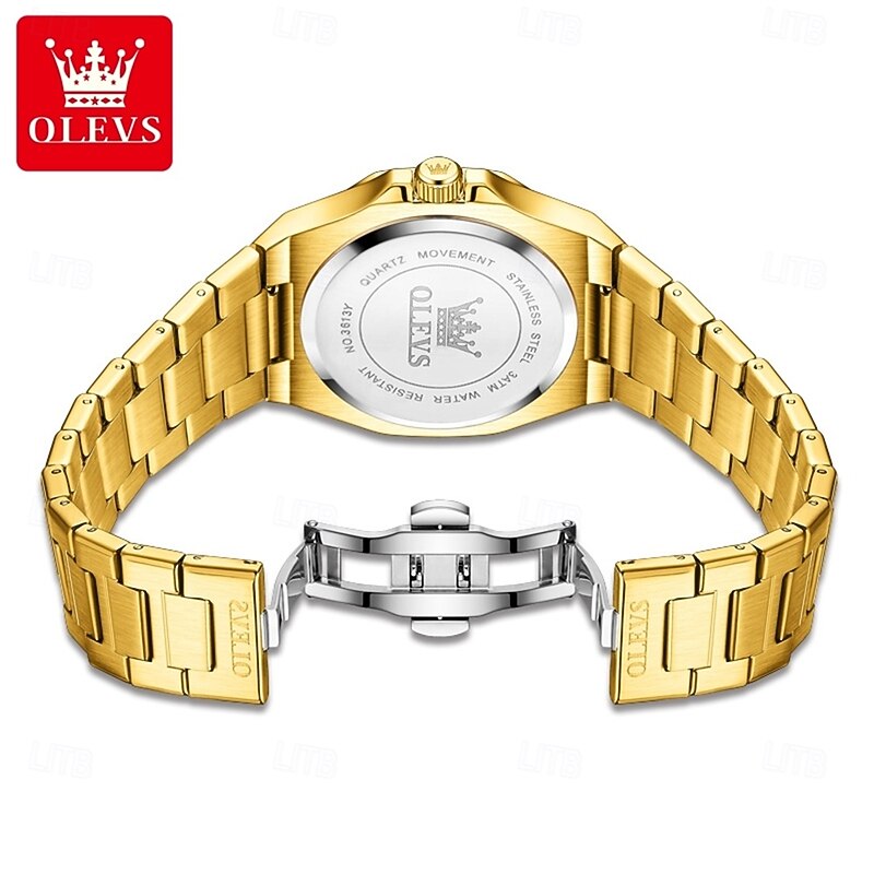 OLEVS Men Multifunctional Chronograph Wristwatch Waterproof Luminous Quartz Automatic Watch 36133