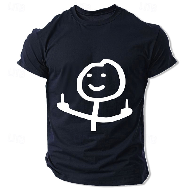 Funny Middle Finger Stickman Men's Graphic T-Shirt Sarcastic Rude Short Sleeve Tee4