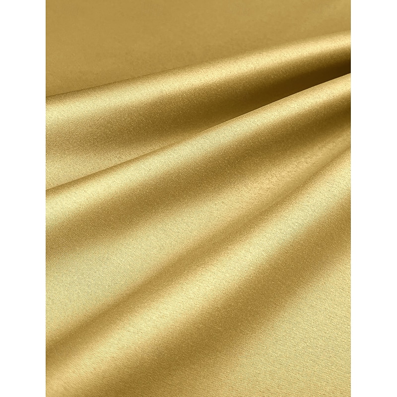 Gold A-Line Satin Evening Gown Elegant Fall Wedding Guest Dress Carnival Formal Floor Length Sleeveless V Neck Pocket with Rhinestone Beading3