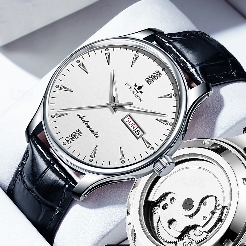 Men Quartz Watch Minimalist Sports Casual Business Luminous Calendar Date Week Waterproof Leather Watch