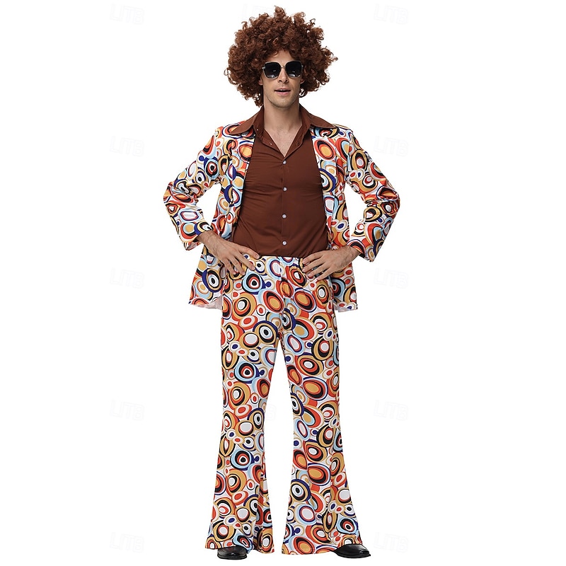 Cosplay Couples Carnival Costume Outfits Adults' Men's Women's Hippie 1970s Disco Party Carnival Masquerade Mardi Gras Easy Carnival Costume2