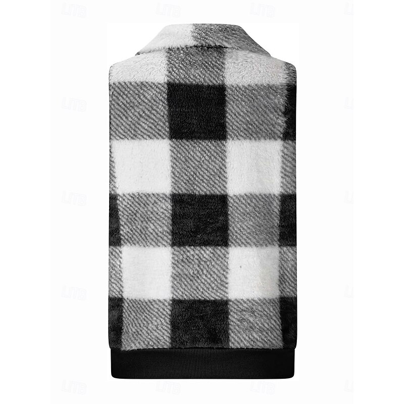 Women's Fleece Jacket Fleece Vest Teddy Coat Warm Breathable Zipper Pocket Fleece Lined Casual Plaid Vacation Street Daily Wear Going out Zipper Regular Stand Collar Regular Fit Sleeveless Outerwear2