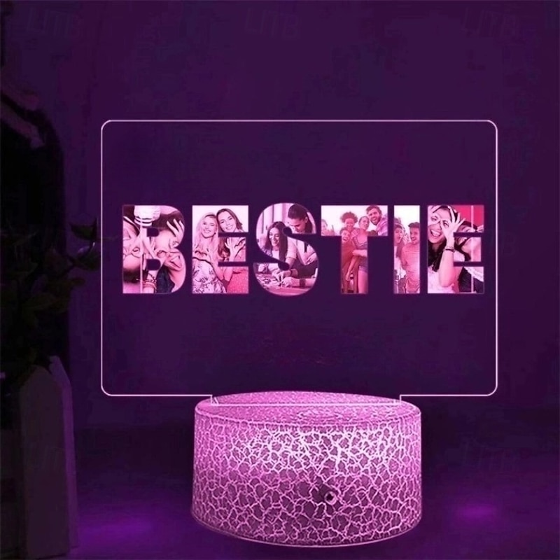 Personalized Photo Lamp Custom Valentines Photo Acrylic Night Light USB Powered Perfect for Valentine's Day Holiday Gift for Family Friends Lover and Children2