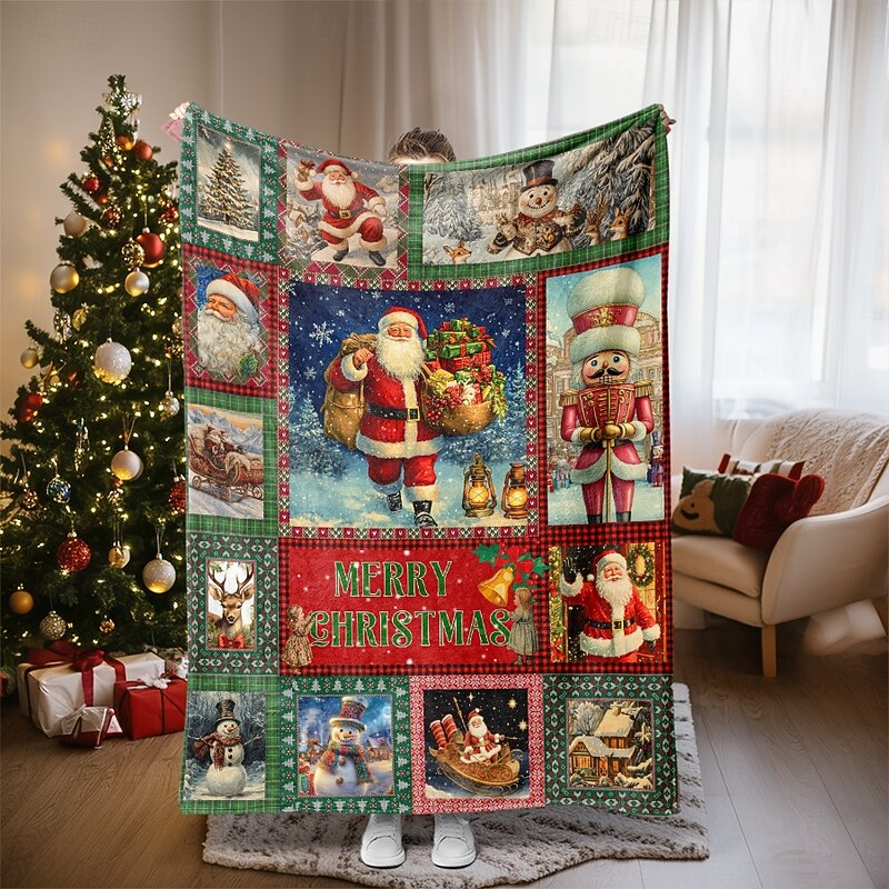 Christmas Blanket Throw Cozy and Festive Holiday Blanket Perfect for Adding Warmth and Seasonal Cheer to Your Home Decor Ideal for Couch, Bed, or Gif2