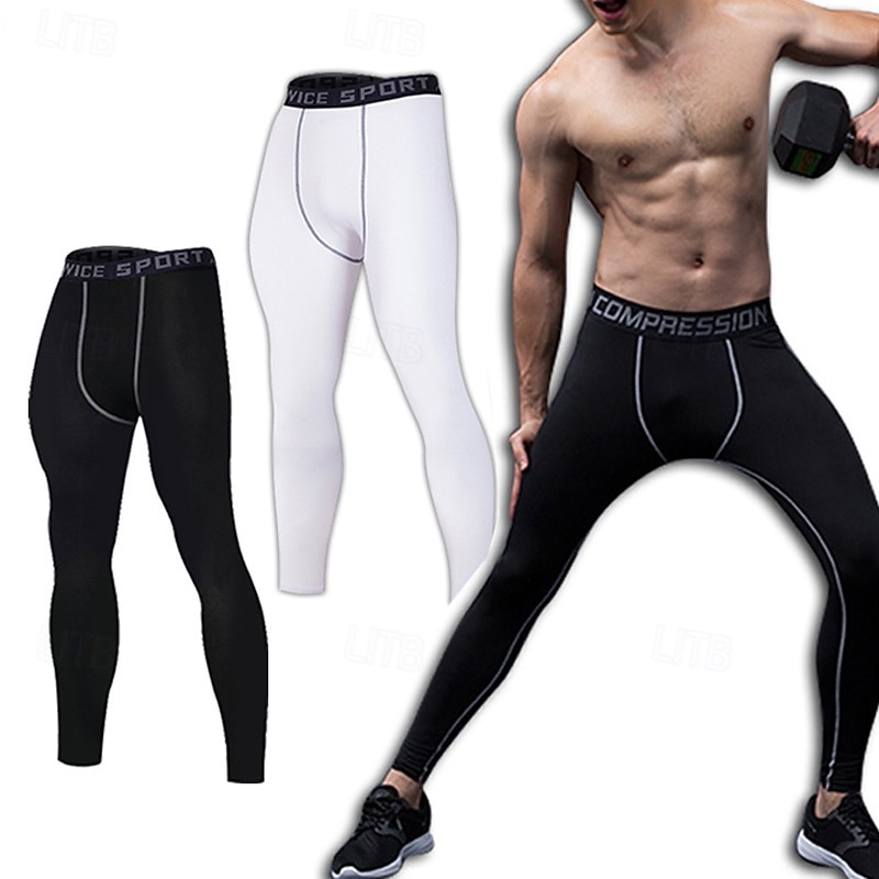 Men's Running Pants Compression Tights Leggings Pocket Elastic Waistband Leggings Outdoor Sports & Outdoor Athletic Fall Quick Dry Lightweight Soft Power Flex Marathon Running Workout Tailored Fit