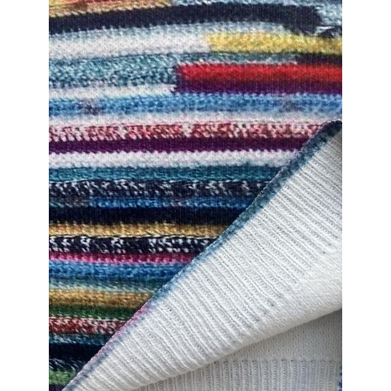 Women's Sweater Fashion Streetwear Striped Print Crew Neck Knitted Long Sleeve Regular Tops Knit Going out Rainbow Fall Winter3