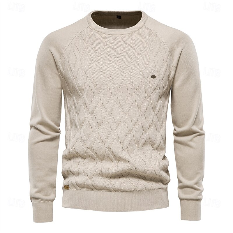 Argyle Basic Men Sweaters Solid Color O-neck Long sleeve Knitted Male Pullover Winter Fashion New Warm Sweaters for Men2