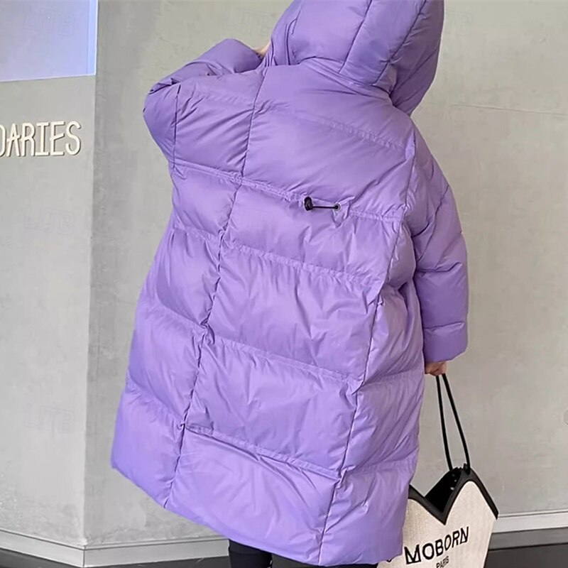 Kids Girls' Down Coat Puffer Jacket Solid Color Fashion Pocket School Coat Outerwear 4-12 Years Fall Black2