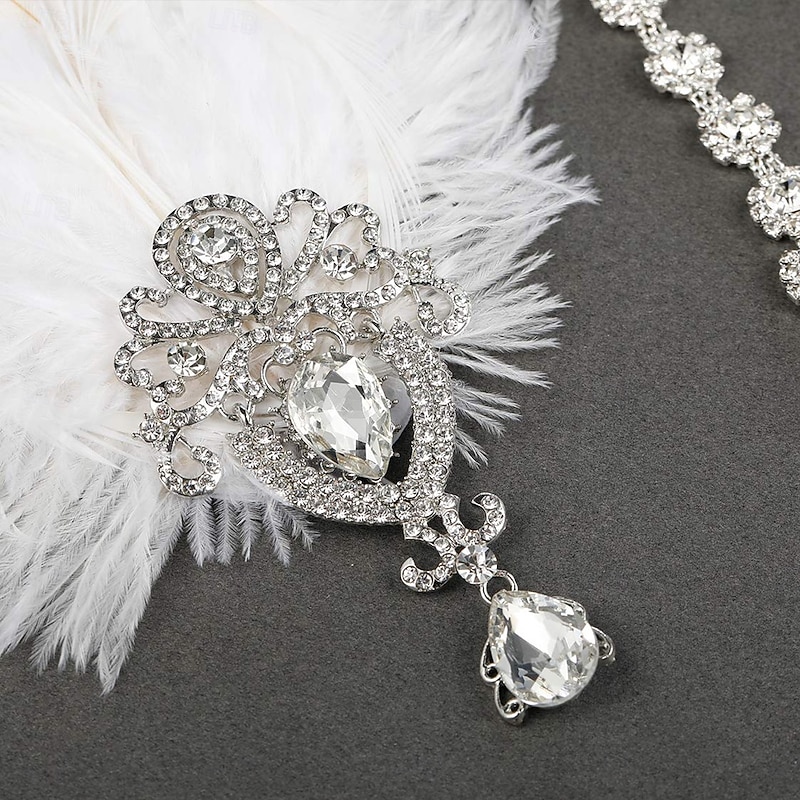 1920s Gatsby Black Feather and Rhinestone Headband for Women – Vintage Flapper Style Accessory for Costume Parties, Weddings, and Retro-Themed Events4