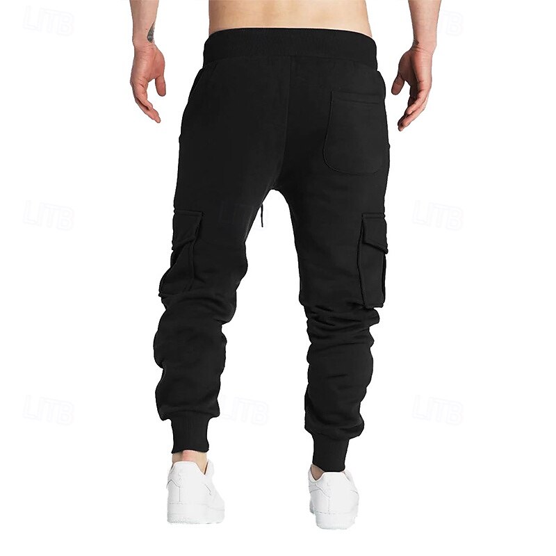 Men's Joggers Sweatpants Running Pants Athletic Pants Track Pants Pocket Elastic Waistband Pants / Trousers Outdoor Sports & Outdoor Athletic Fall Thermal Warm Soft Marathon Running Workout Tailored4