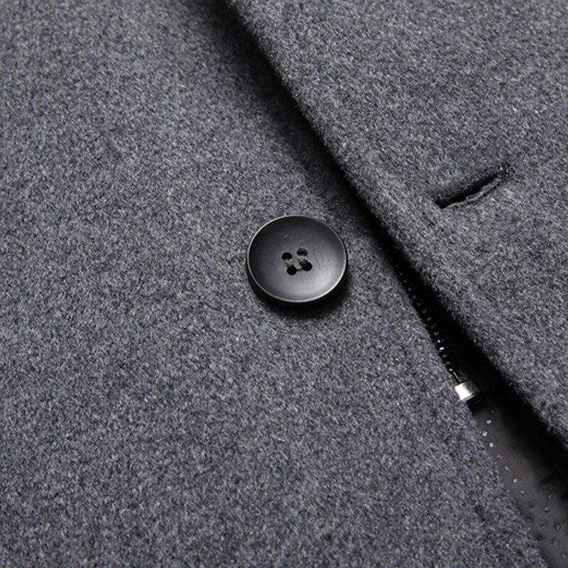 Men's Wool Coat Overcoat Trench Coat Long Trench Coat Daily Vacation Fall & Winter Wool Thermal Warm Windproof Outerwear Clothing Apparel Fashion Classic Color Block Pocket Hooded Single Breasted2