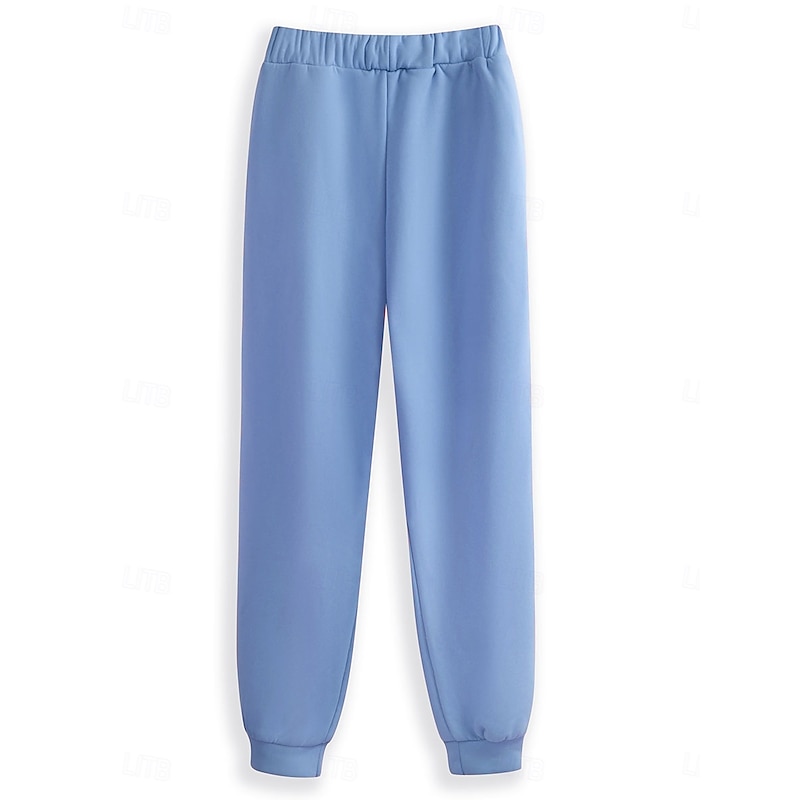 Women's Elegant Warm Fashion Two Piece Sets Tracksuit Pants Sets Long Sleeve Bishop Sleeve Crew Neck Round Neck Graphic Letter Portrait Print Outdoor Vacation Daily Black Pink Dark Pink Spring3