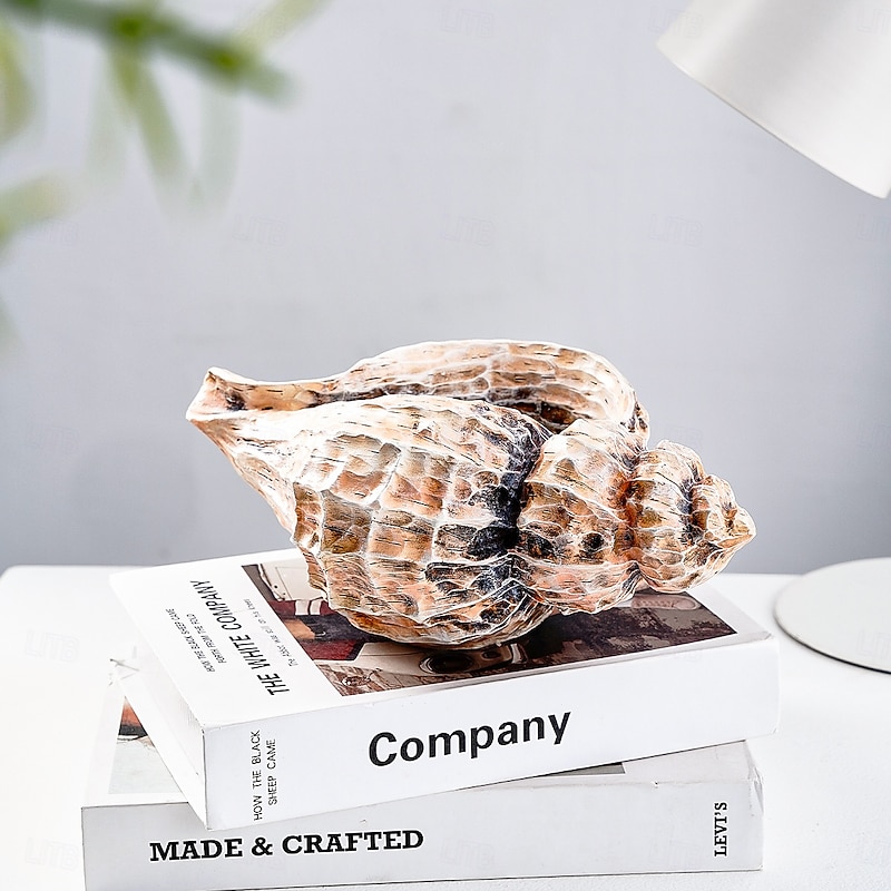 Seashell Shaped Resin Vase, 9.8-Inch Bohemian Tabletop Flower Vase, Indoor Decorative Hydroponic Planter for Home Decor and Gifts4