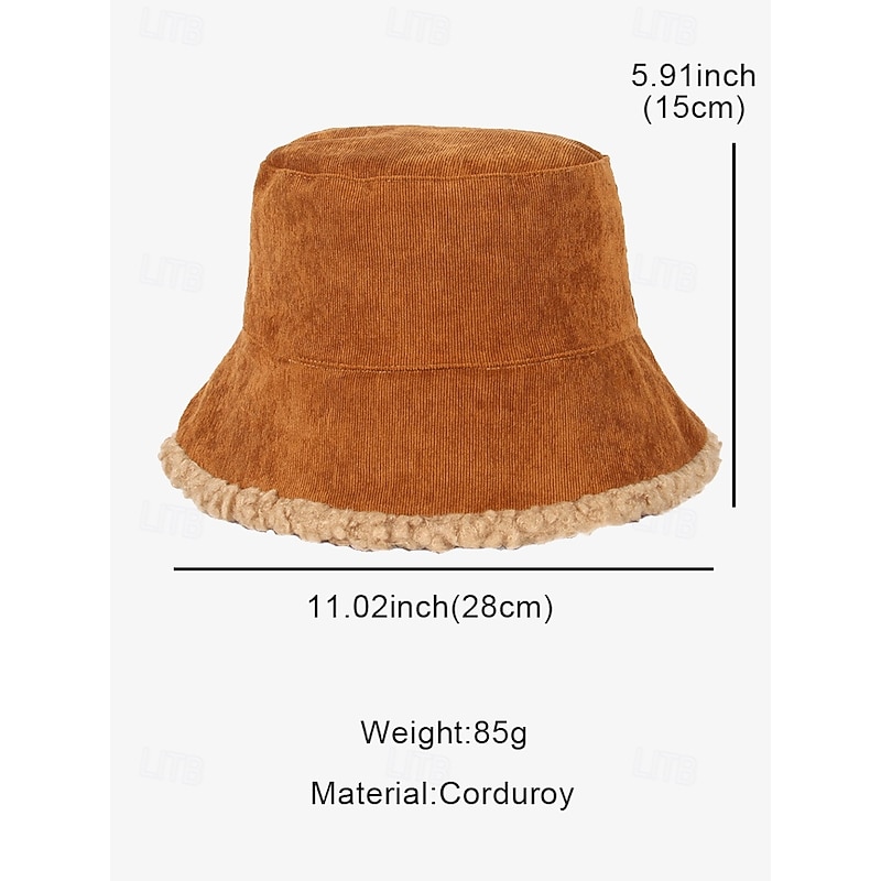 Women's Corduroy Bucket Hats with Sherpa Trim - Multi-Color for All Seasons Outdoor Fashion4