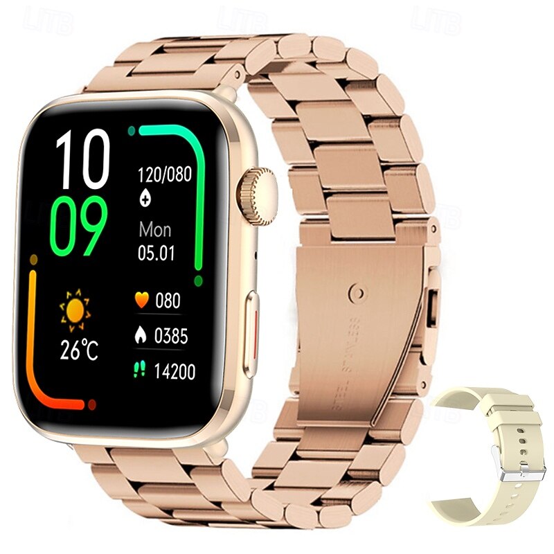 iMosi T92 Smart Watch 1.81 inch Smartwatch Fitness Running Watch Bluetooth Temperature Monitoring Pedometer Call Reminder Compatible with Android iOS Women Men Hands-Free Calls Media Control Message3